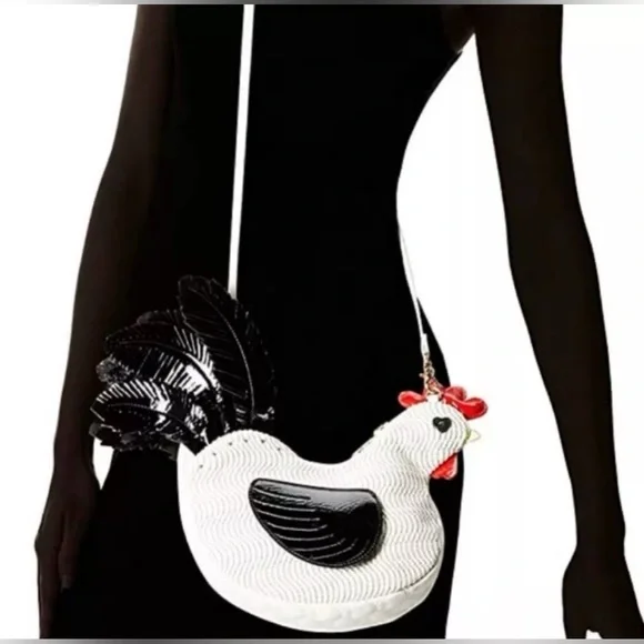 RARE NIP Betsey Johnson Wing Man Rooster 🐔 👜 in orginal packaging Collectors pc. - Picture 12 of 12